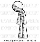 Clip Art of Retro Lady Depressed with Head down Turned Left by Leo Blanchette