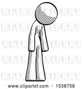 Clip Art of Retro Lady Depressed with Head down Turned Right by Leo Blanchette