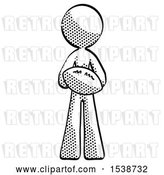 Clip Art of Retro Lady Giving Football to You by Leo Blanchette