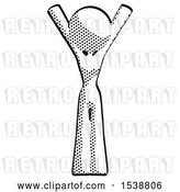Clip Art of Retro Lady Hands up by Leo Blanchette