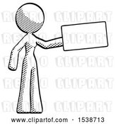 Clip Art of Retro Lady Holding Large Envelope by Leo Blanchette