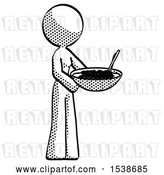 Clip Art of Retro Lady Holding Noodles Offering to Viewer by Leo Blanchette