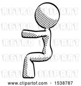 Clip Art of Retro Lady in Sitting or Driving Position by Leo Blanchette