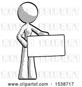 Clip Art of Retro Lady Presenting Large Envelope by Leo Blanchette
