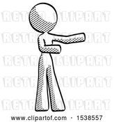 Clip Art of Retro Lady Presenting Something to Her Left by Leo Blanchette