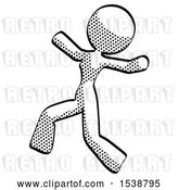 Clip Art of Retro Lady Running Away in Hysterical Panic Direction Left by Leo Blanchette