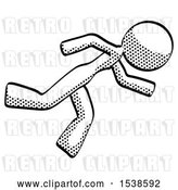 Clip Art of Retro Lady Running While Falling down by Leo Blanchette