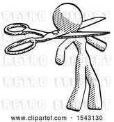 Clip Art of Retro Lady Scissor Beheading Office Worker Execution by Leo Blanchette