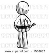 Clip Art of Retro Lady Serving or Presenting Noodles by Leo Blanchette