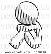 Clip Art of Retro Lady Sitting with Head down Facing Sideways Left by Leo Blanchette