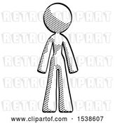 Clip Art of Retro Lady Standing Facing Forward by Leo Blanchette