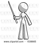 Clip Art of Retro Lady Standing up with Ninja Sword Katana by Leo Blanchette