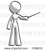 Clip Art of Retro Lady Teacher or Conductor with Stick or Baton Directing by Leo Blanchette