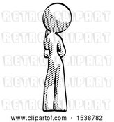 Clip Art of Retro Lady Thinking, Wondering, or Pondering, Rear View by Leo Blanchette