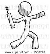 Clip Art of Retro Lady Throwing Dynamite by Leo Blanchette