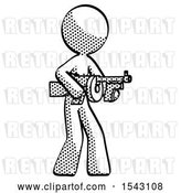 Clip Art of Retro Lady Tommy Gun Gangster Shooting Pose by Leo Blanchette