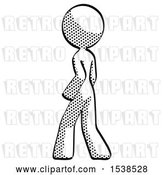 Clip Art of Retro Lady Walking Away Direction Left View by Leo Blanchette