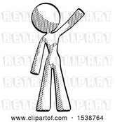 Clip Art of Retro Lady Waving Emphatically with Left Arm by Leo Blanchette