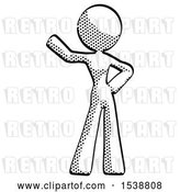 Clip Art of Retro Lady Waving Right Arm with Hand on Hip by Leo Blanchette
