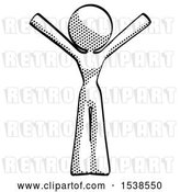 Clip Art of Retro Lady with Arms out Joyfully by Leo Blanchette