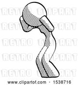 Clip Art of Retro Lady with Headache or Covering Ears Facing Turned to Her Left by Leo Blanchette