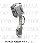 Clip Art of Retro Microphone with a Switch, on a White Background by KJ Pargeter