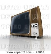 Clip Art of Retro Old Wood Box TV by