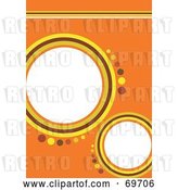 Clip Art of Retro Orange Background with Yellow and Brown Circles and Text Space by MilsiArt
