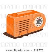 Clip Art of Retro Orange Radio by Patrimonio