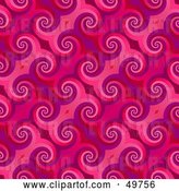 Clip Art of Retro Pink Curl Pattern Backgrouns by Arena Creative