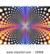 Clip Art of Retro Psychedelic Funky Background of Colorful Circles Leading and Reflecting into the Distance by ShazamImages