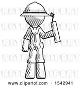 Clip Art of Retro Ranger Guy Holding Dynamite with Fuse Lit by Leo Blanchette