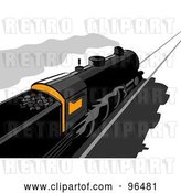 Clip Art of Retro Rear Overhead View of a Steam Engine Train by Patrimonio