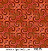 Clip Art of Retro Red Background of Swirls by Arena Creative