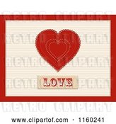 Clip Art of Retro Red Valentine Heart and the Word Love with a Red Border by Elaineitalia