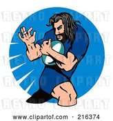 Clip Art of Retro Rugby Football Player - 1 by Patrimonio
