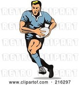 Clip Art of Retro Rugby Football Player - 14 by Patrimonio