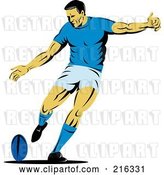 Clip Art of Retro Rugby Football Player - 17 by Patrimonio