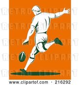 Clip Art of Retro Rugby Football Player - 18 by Patrimonio