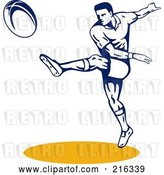 Clip Art of Retro Rugby Football Player - 19 by Patrimonio