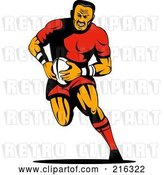 Clip Art of Retro Rugby Football Player - 20 by Patrimonio