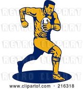 Clip Art of Retro Rugby Football Player - 31 by Patrimonio