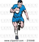 Clip Art of Retro Rugby Football Player - 32 by Patrimonio