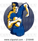 Clip Art of Retro Rugby Football Player - 33 by Patrimonio