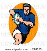 Clip Art of Retro Rugby Football Player - 34 by Patrimonio