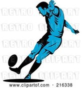 Clip Art of Retro Rugby Football Player - 37 by Patrimonio