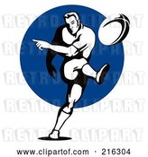 Clip Art of Retro Rugby Football Player - 38 by Patrimonio