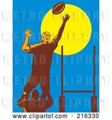 Clip Art of Retro Rugby Football Player - 39 by Patrimonio