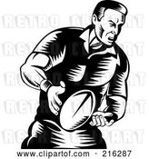 Clip Art of Retro Rugby Football Player - 45 by Patrimonio