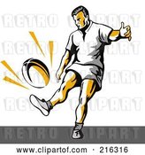 Clip Art of Retro Rugby Football Player - 47 by Patrimonio